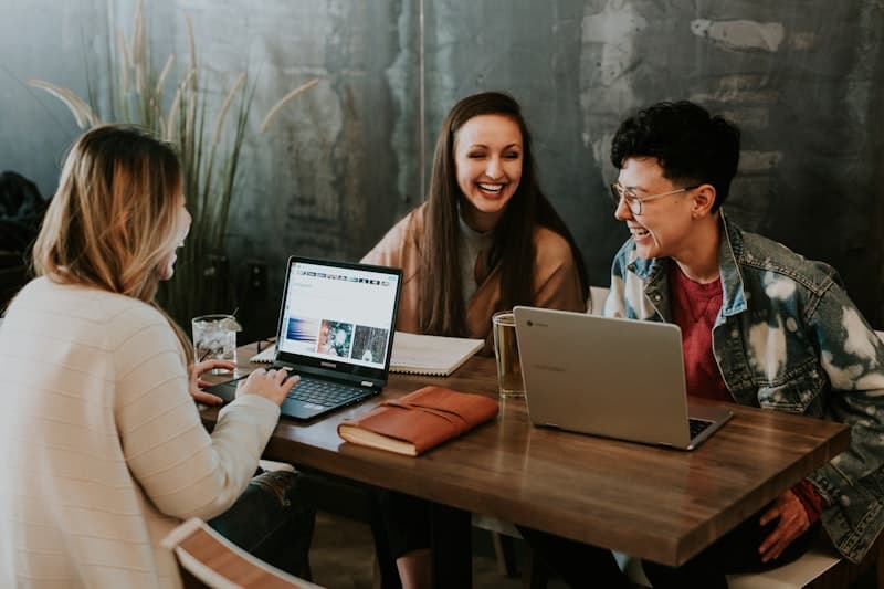 A group of people collaborating and learning together